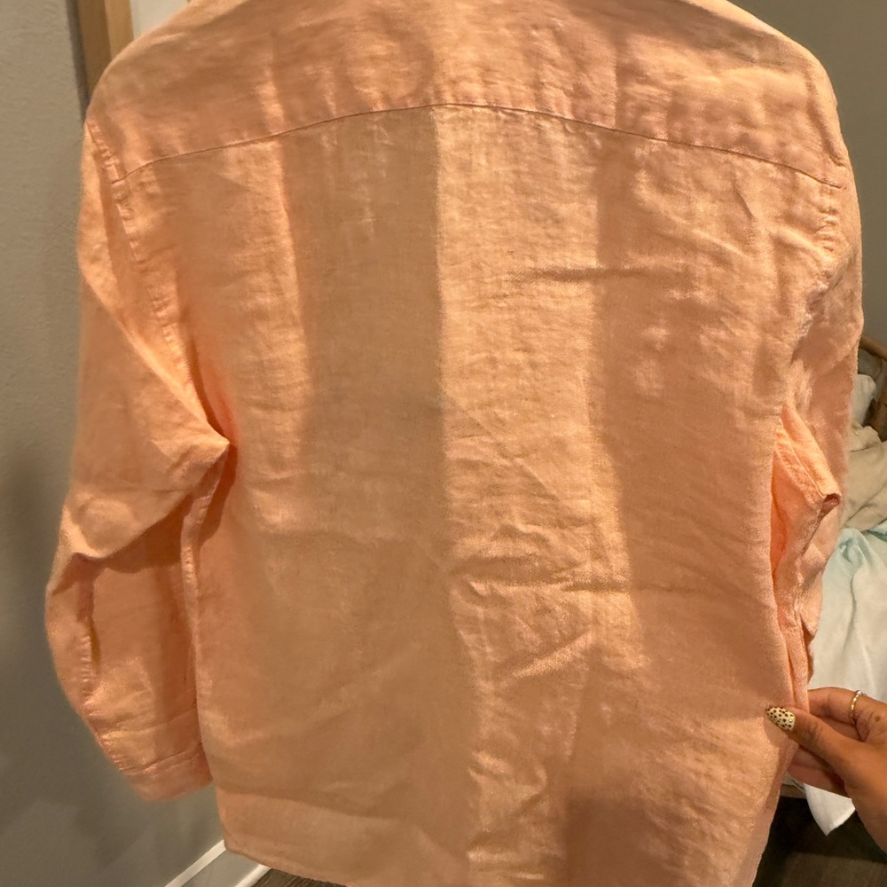 Cachadel Orange Casual Button Down Shirt